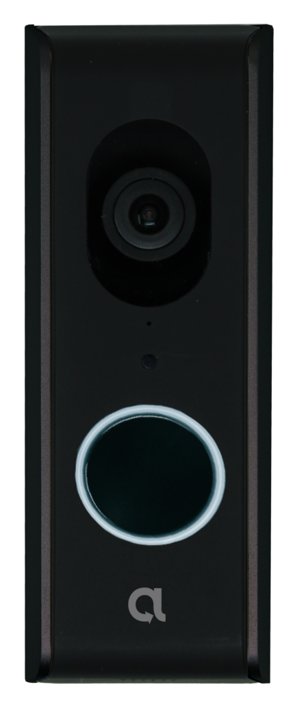 black wireless video doorbell camera