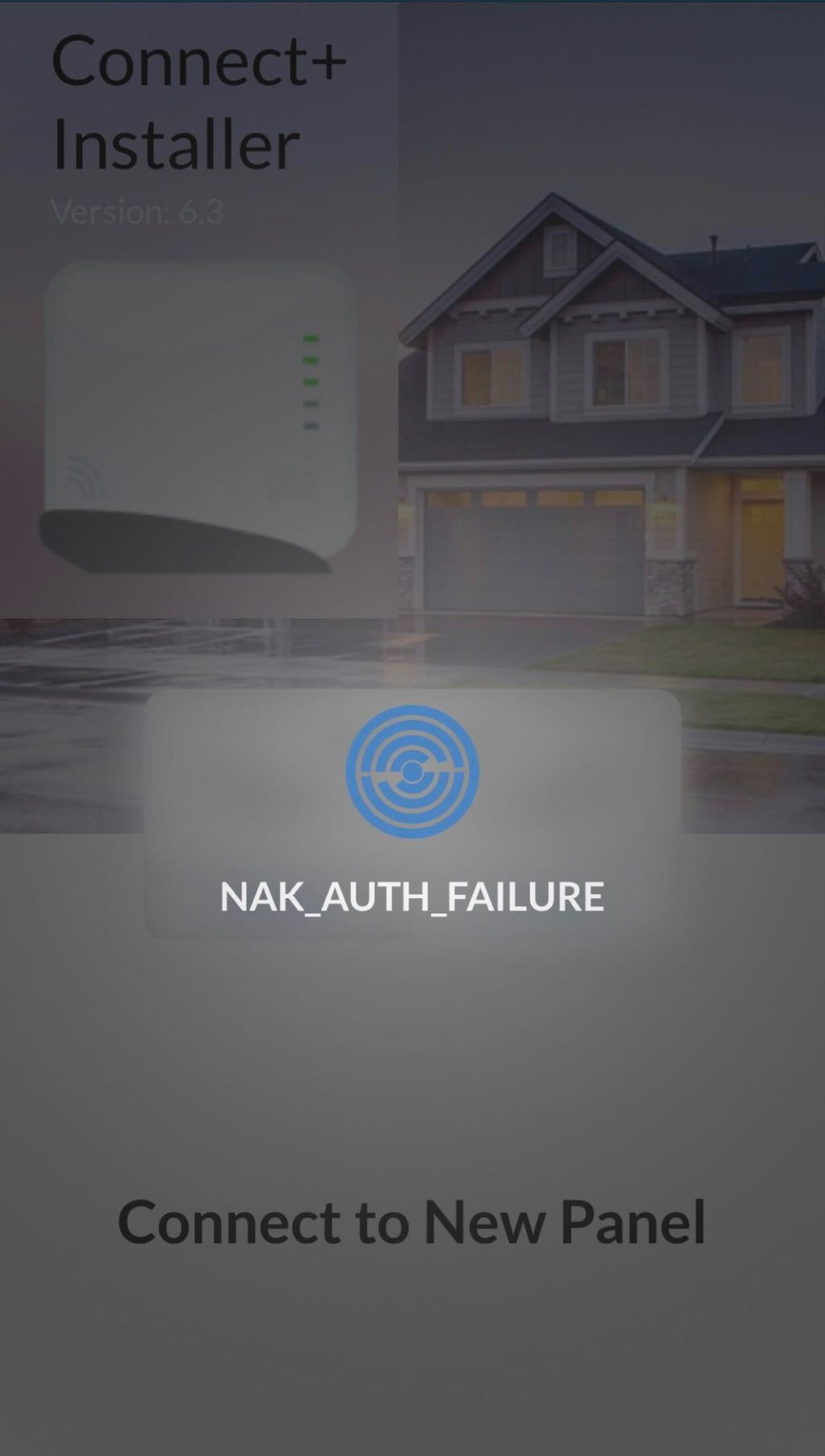 Connect+ Installer App Nak_Auth_Failure Alula