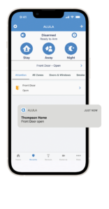 Security, Open Door Screen with Notification