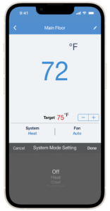 Thermostat Settings Screen